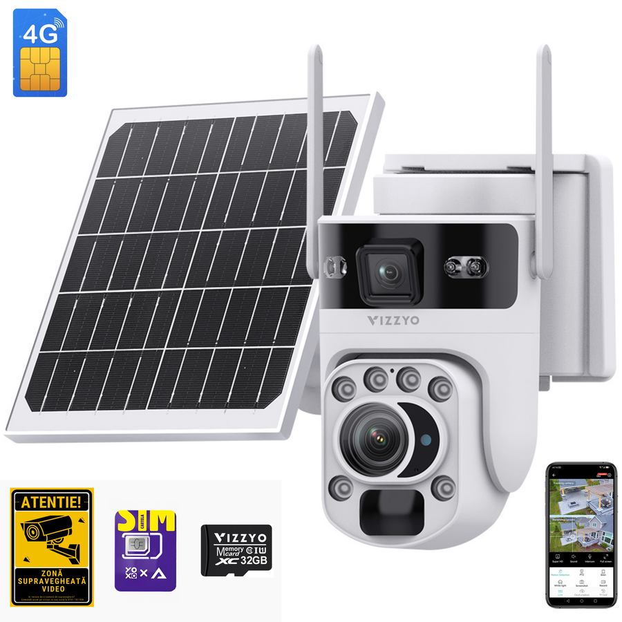 Cameră Supraveghere Solară 4G Vizzyo Scout