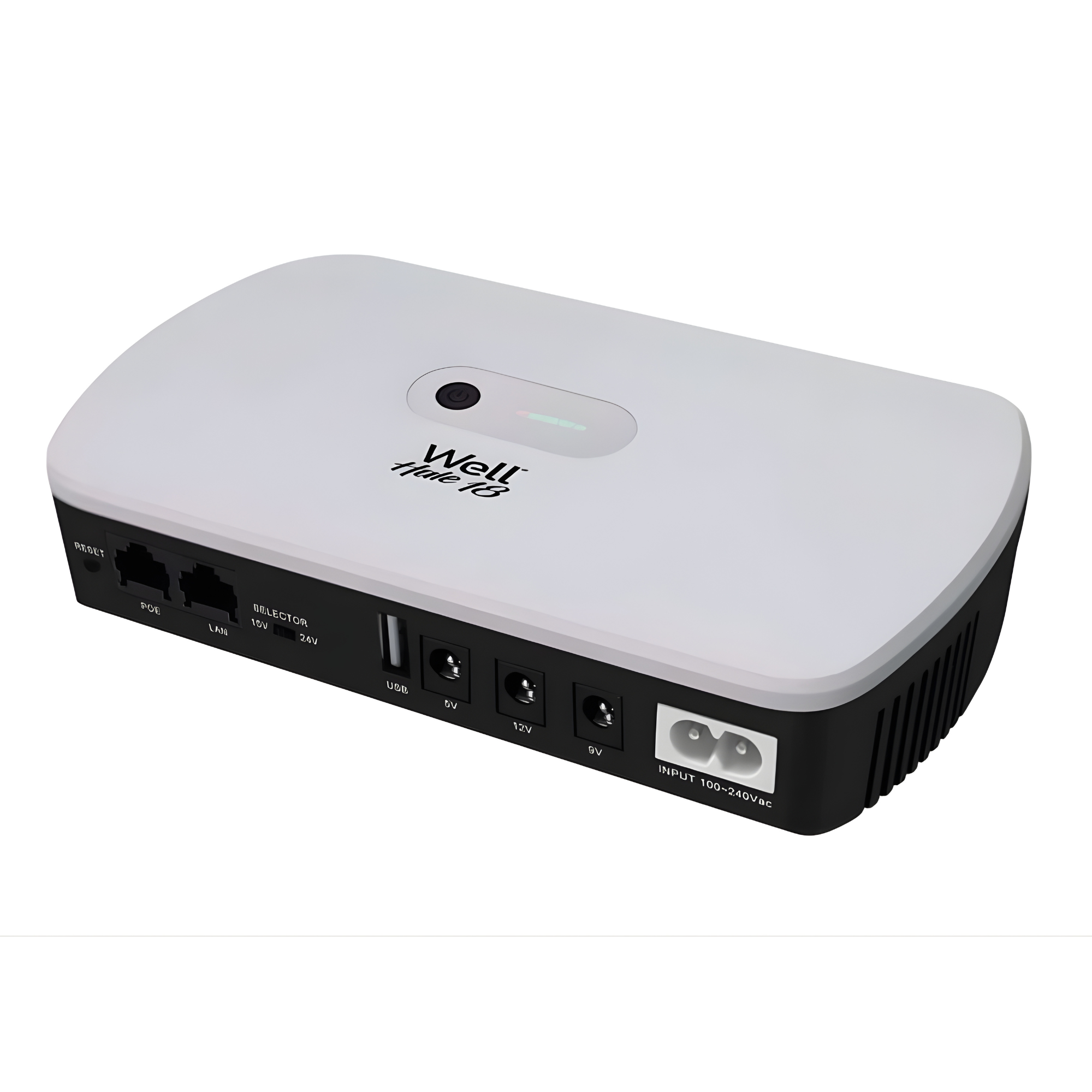 UPS Well, Sursă de Alimentare cu Baterie Integrată 8800mAh, Putere 18W, Porturi 5V/9V/12V, PoE 15V/24V, USB
