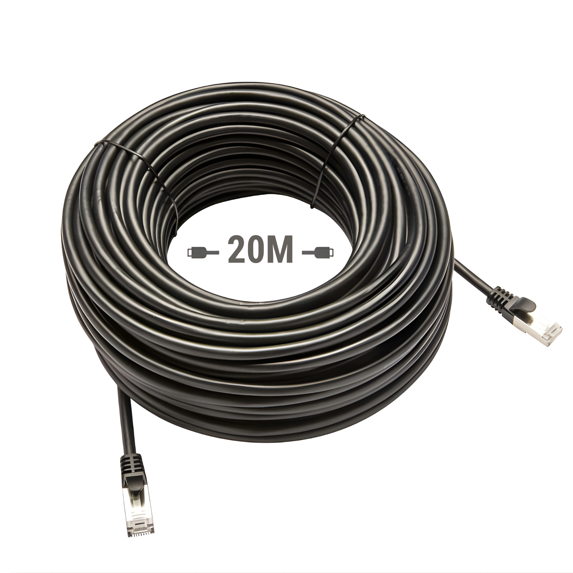 Cablu Internet UTP, 20 Metri, CAT6, RJ45, Mufat, PVC - Compatibil Camere Vizzyo