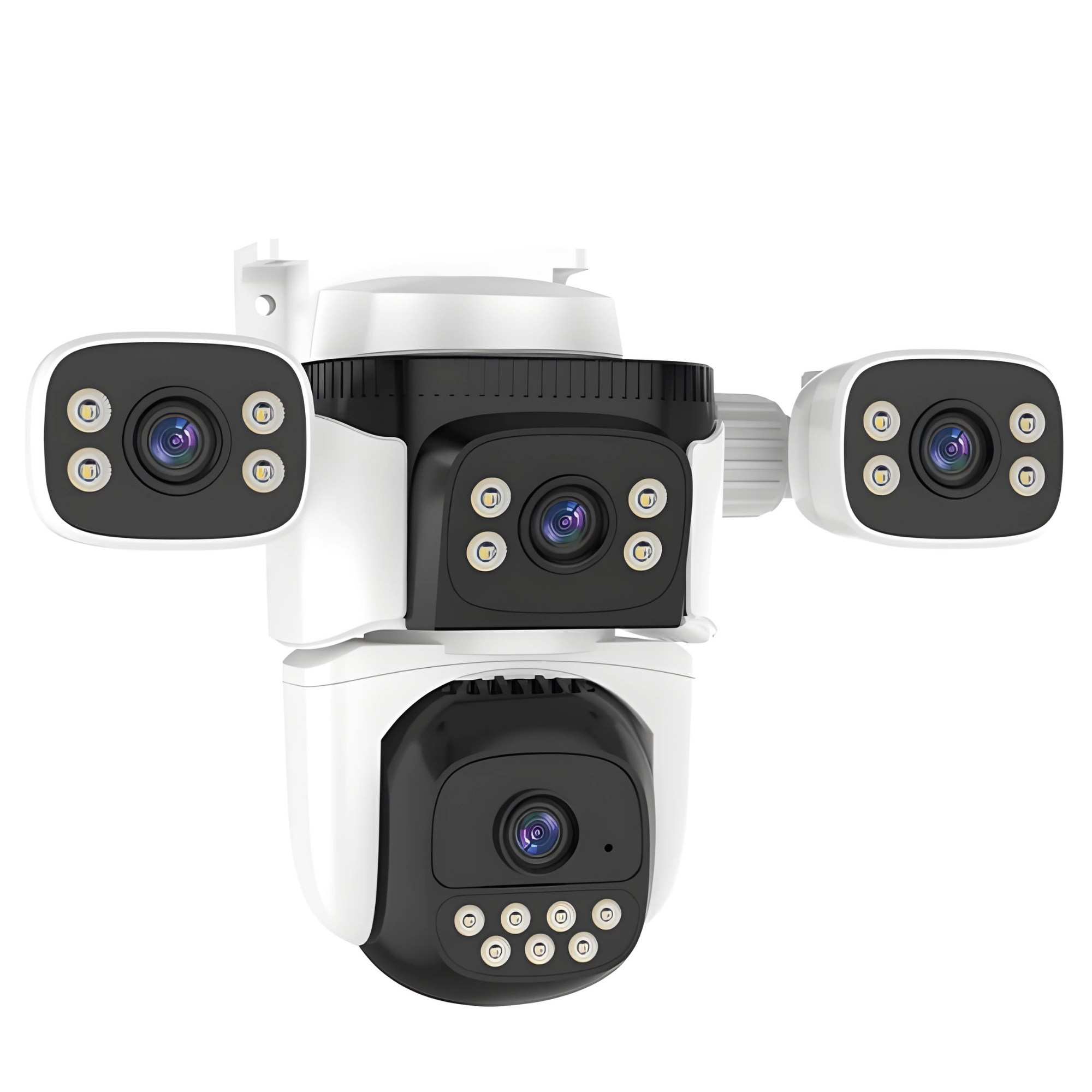 Cameră Supraveghere WiFi Vizzyo Ultra Defender Max, 16MP, 4 Camere În 1, Viziune Nocturnă Color, Acoperire Panoramică 360°, Detecție Mișcare & Urmărire Automată, Audio Bidirecțional, Control din aplicatie, ISP, IP66, WDR, SD 256GB