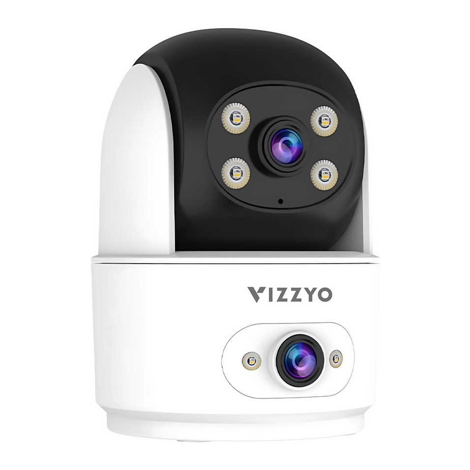 Cameră Supraveghere WiFi Vizzyo Dual Home Ranger, 8MP, 2 Camere În 1, Viziune Nocturnă Color, Acoperire Panoramică 360°, Detecție Mișcare & Urmărire Automată, Audio Bidirecțional, Control din aplicatie, HDR, ISP, SD 256GB