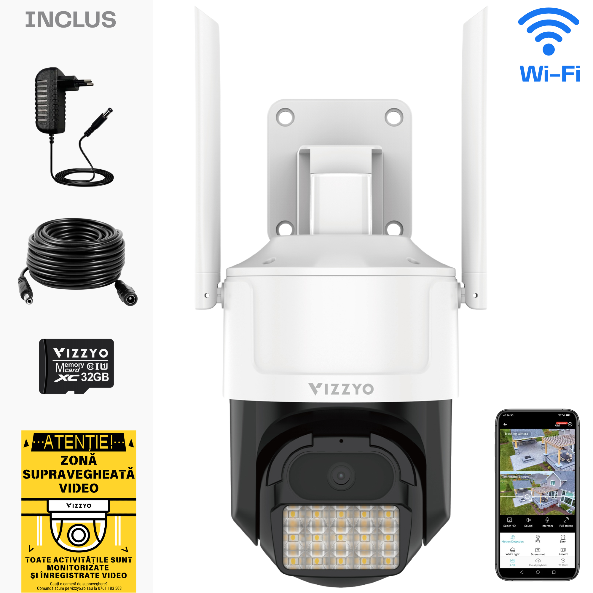Camera Supraveghere WIFI Ultra HD – VIZZYO Alpha 4K