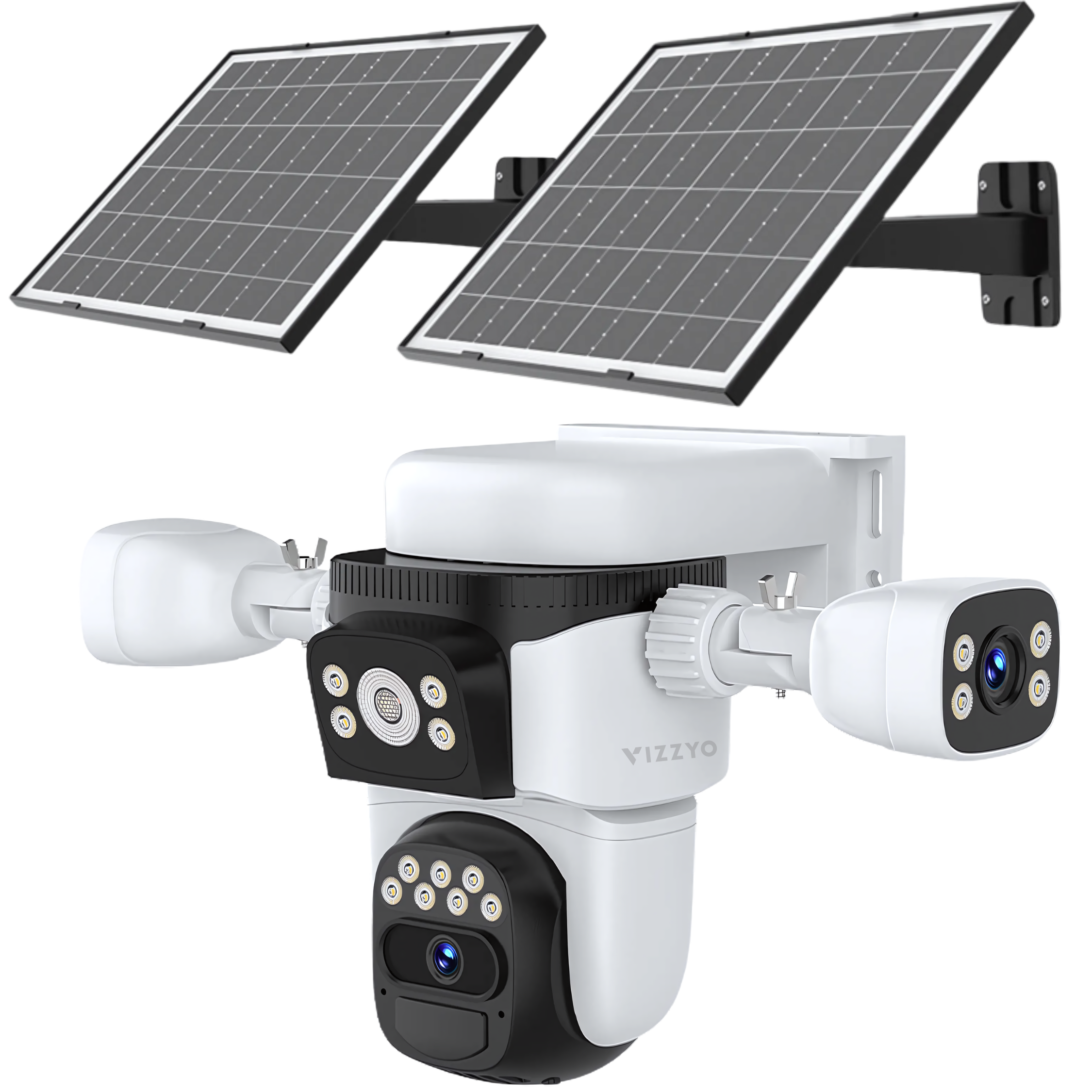 Cameră Supraveghere 4G Solară cu Cartelă SIM Vizzyo Ultra Defender 4GS2, 2 Panouri Solare 16W, Baterie Integrată, 12MP, 3 Lentile, Mod Noapte Color & IR, Detecție Mișcare + Urmărire Automată, Audio Bidirecțional, Aplicatia O-KAM Pro, IP66, SD 256GB