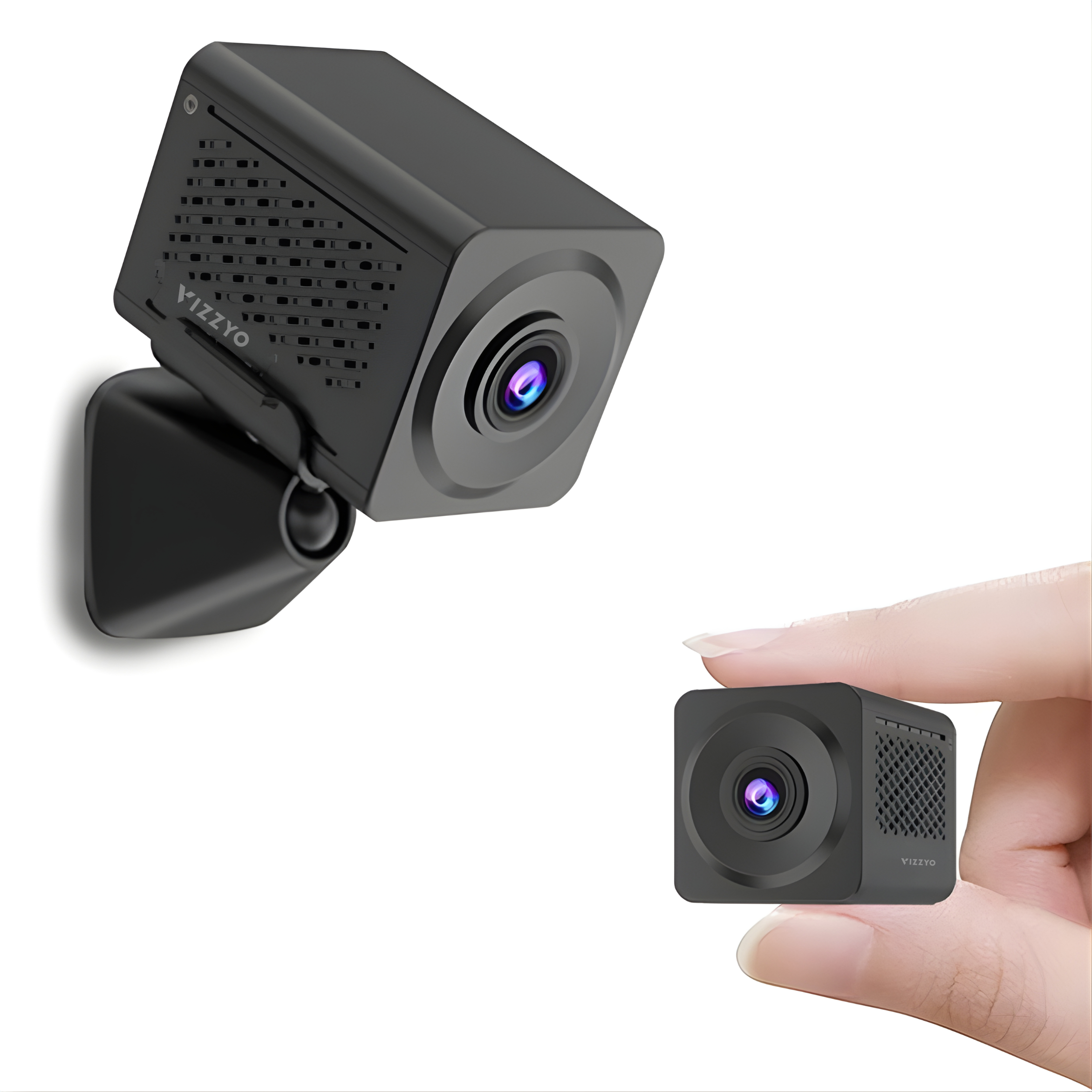 Mini Cameră WiFi Vizzyo Micro Dot DarkFighter, Ultra-Compactă, 4MP, 25FPS,Vedere Nocturnă Color Black Light, ISP, Baterie 1000mAh, Lentilă 4MM F1.0, Detecție Persoane, Audio Bidirecțional, Aplicația O-KAM Pro, Cloud Gratuit, SD 256