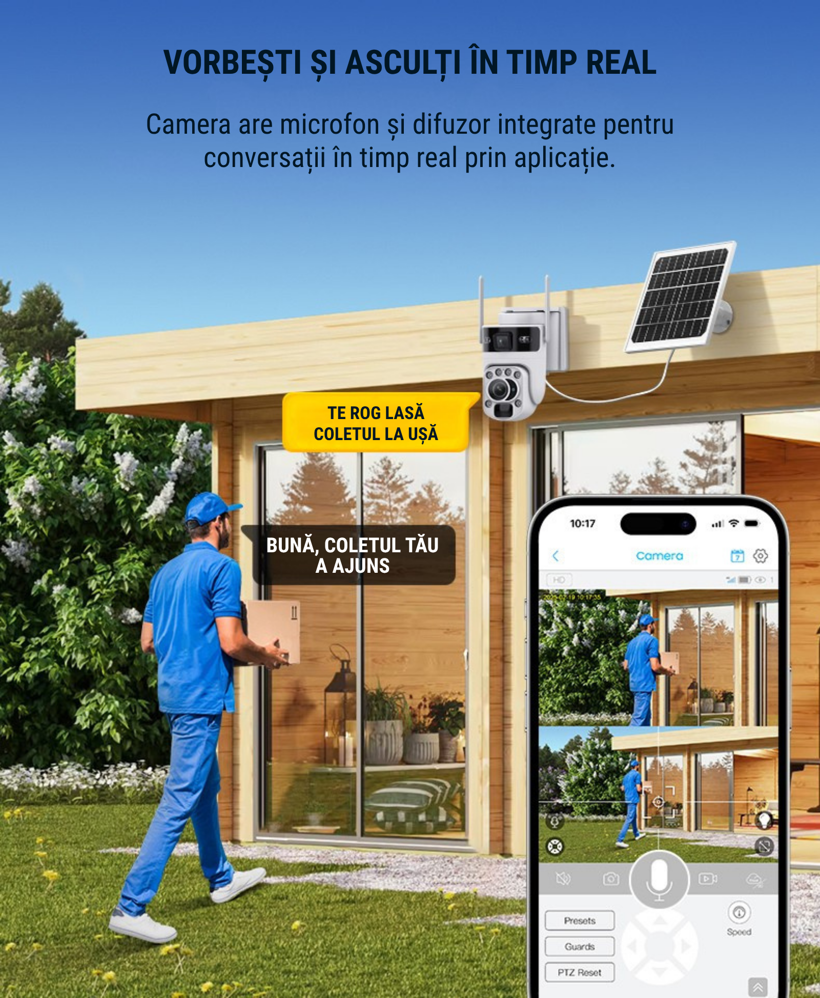Cameră Supraveghere Solară 4G Vizzyo Scout, 8MP, Zoom Optic 20X