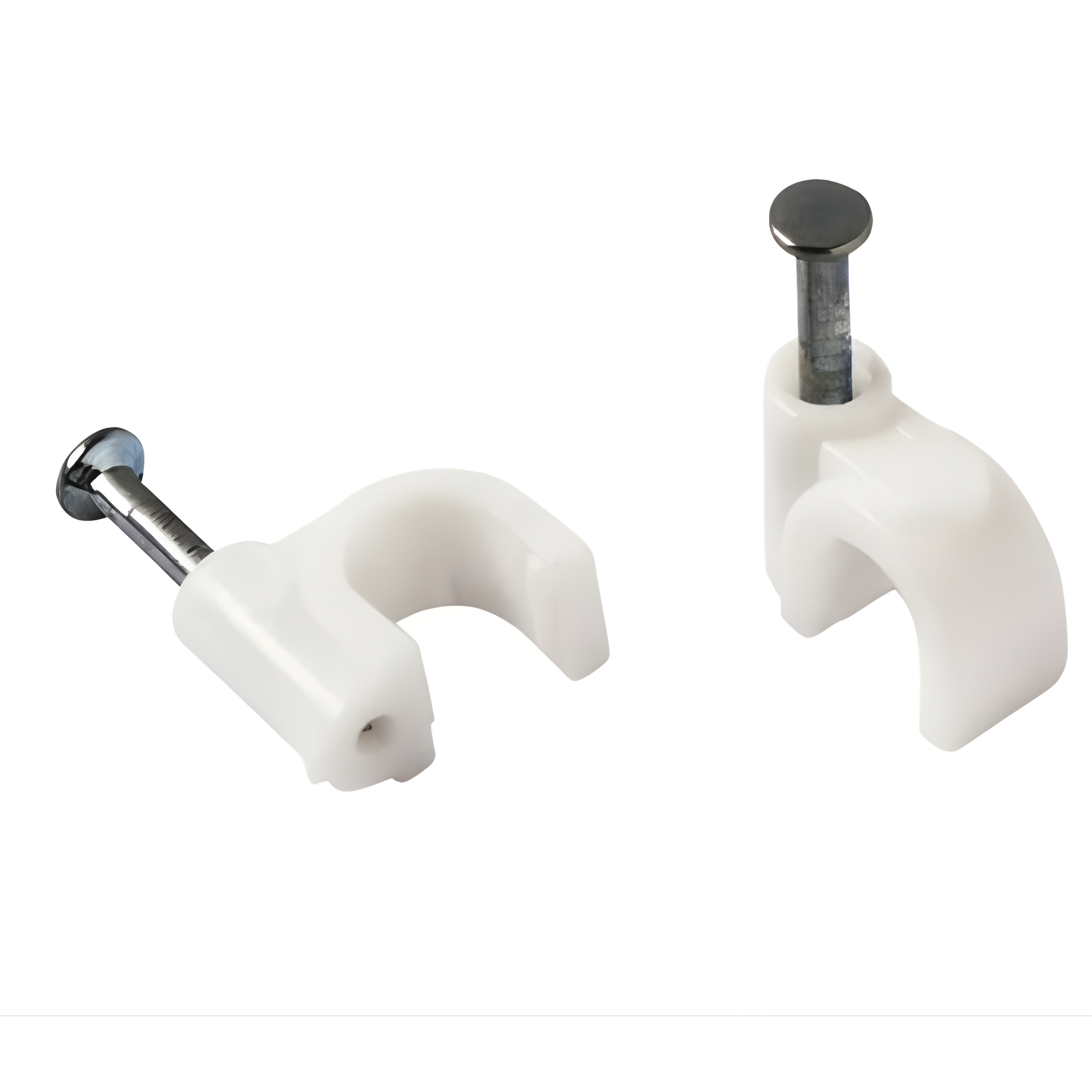 Cleme fixare cablu Strohm, 7 mm, albe, set 50 bucati