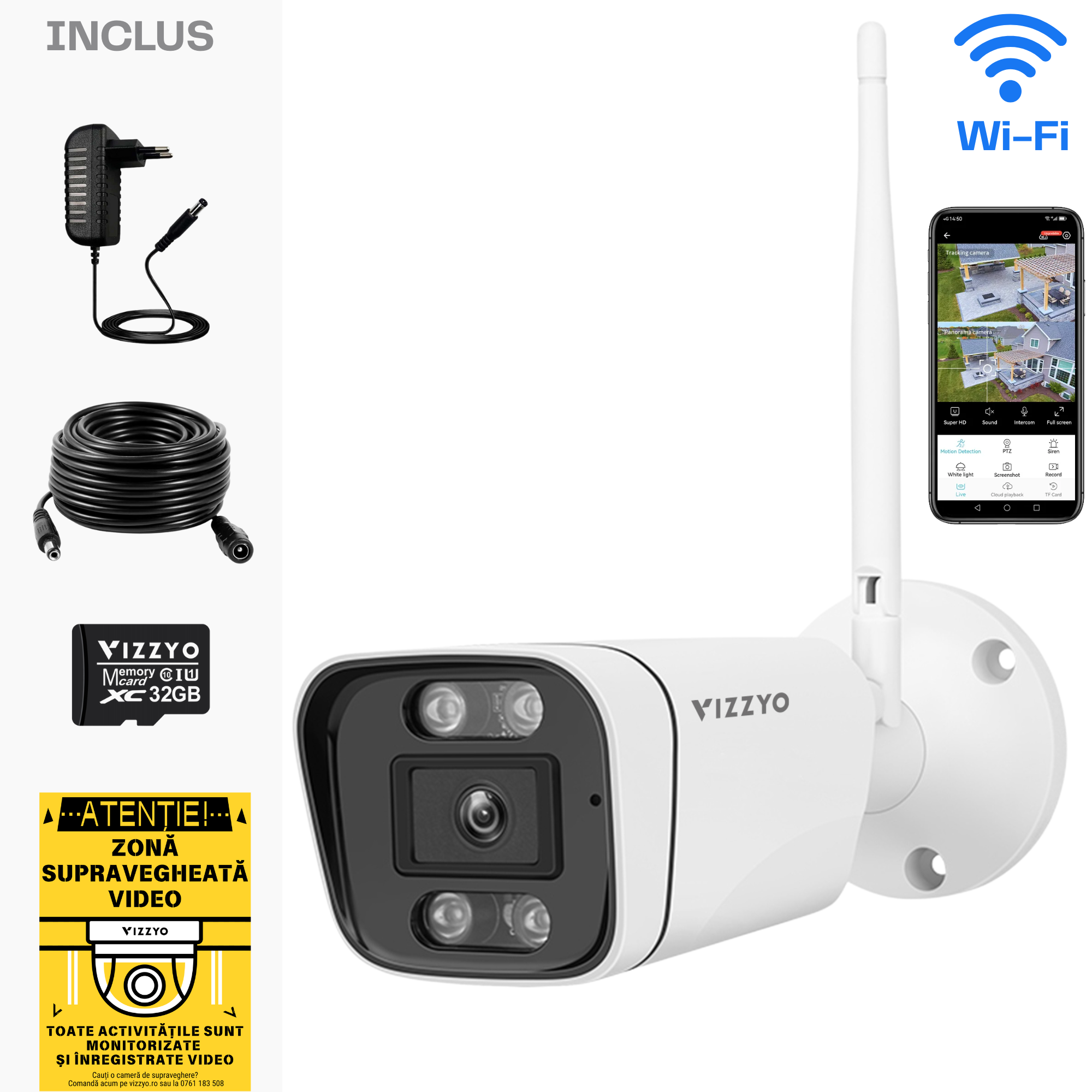 Camera Supraveghere WIFI Bullet  – VIZZYO Bullet One