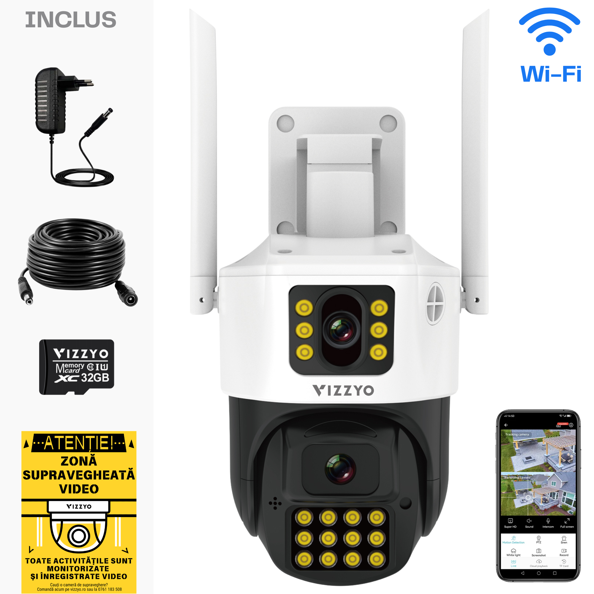 Camera Supraveghere WIFI Dubla – VIZZYO Dual Ranger