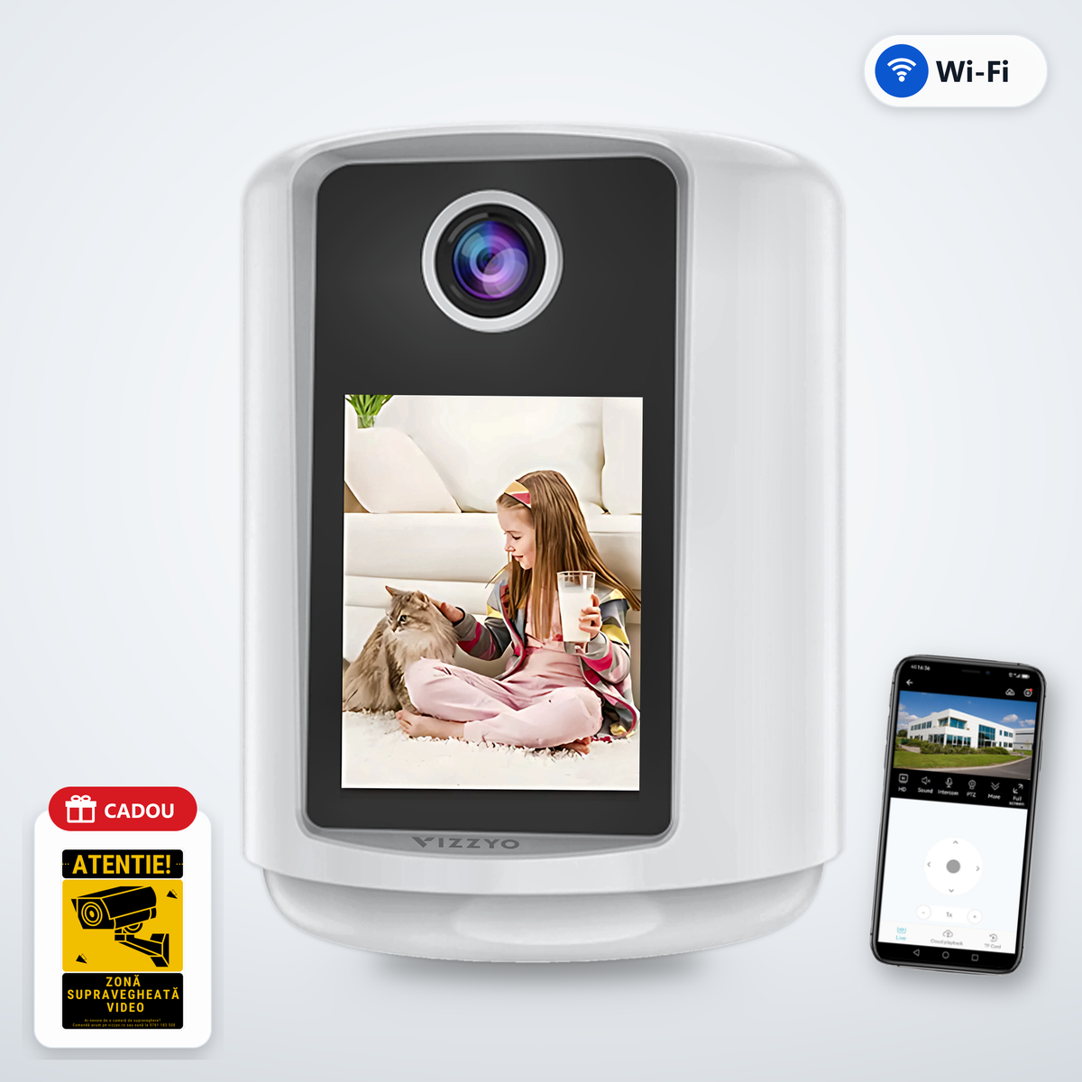 Cameră Video Call & Supraveghere WiFi Vizzyo Link – cameră, aplicație și cadou