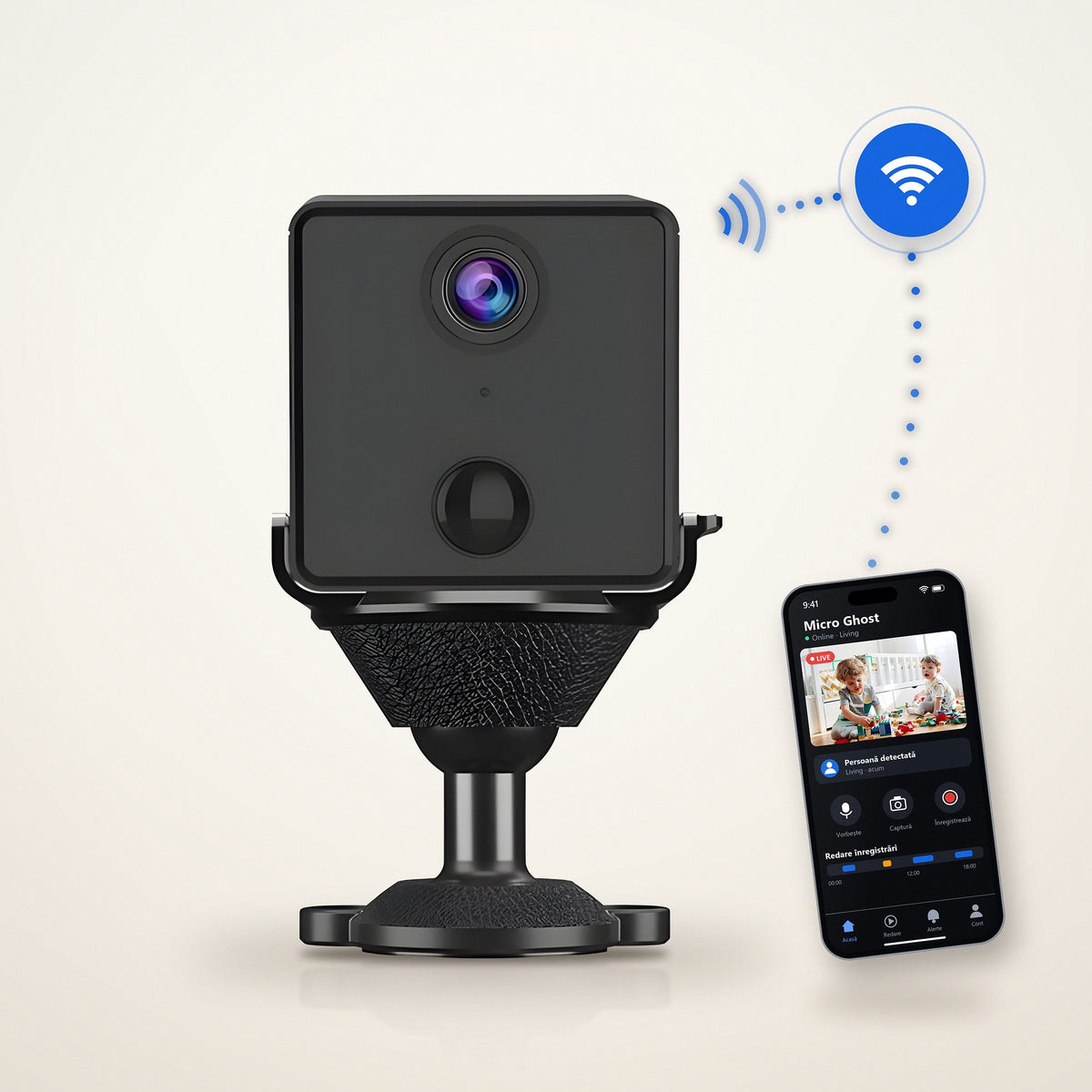 
Vizzyo Micro Ghost – vezi live pe telefon prin WiFi, în aplicația O-KAM Pro