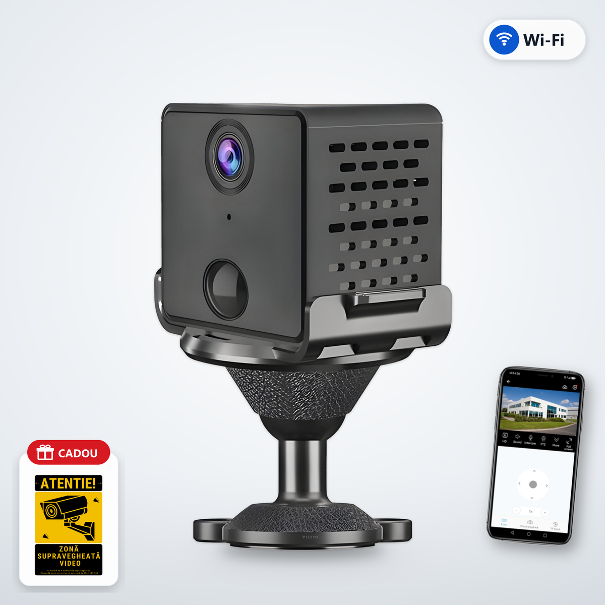 Mini Cameră WiFi Vizzyo Micro Ghost – cameră, aplicație și cadou