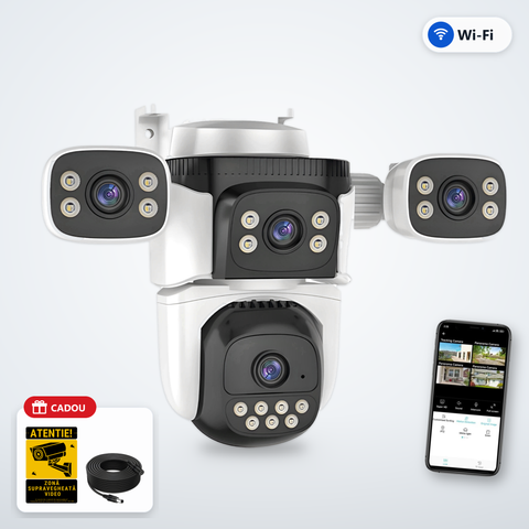 Cameră Supraveghere WiFi Vizzyo Ultra Defender Max – cameră, aplicație și cadou